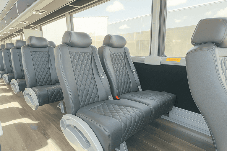 interior of Coach Bus New Bedford charter bus
